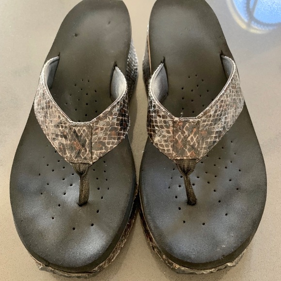 volatile snakeskin wedges